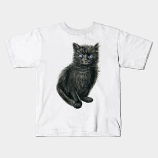 Black kitten Kids T-Shirt